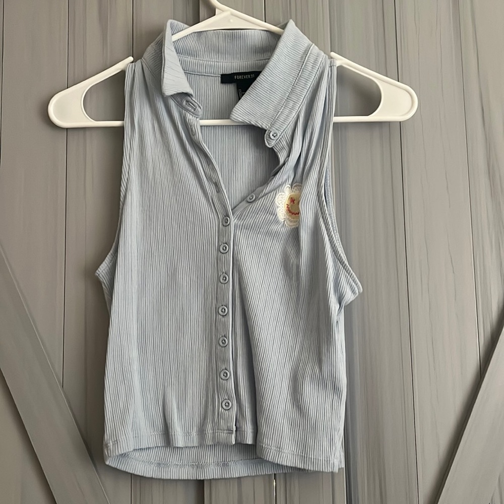 Blue button up shirt